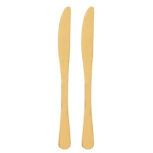 Comparateur de prix : - Lot de 2 Couteaux en Inox "Gold" 22cm Or
