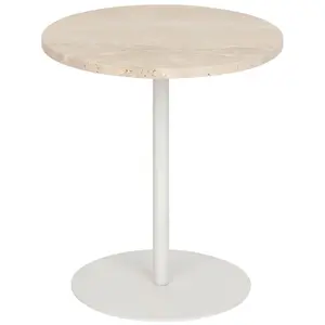 ATMOSPHERA Table d appoint celen travertin blanc 40x45cm GENERIQUE pas cher