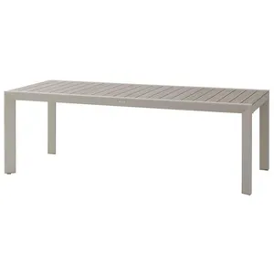 Comparateur de prix : HESPERIDE Table de jardin "Évasion" effet bois lin & argile 8 places lates en aluminium - Hespéride - Argile