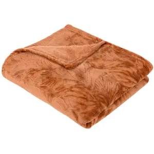 Plaid flanelle Roy terracotta 125x150cm Atmosphera Créateur D'intérieur pas cher