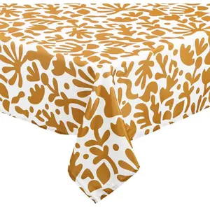 Comparateur de prix : Atmosphera - Nappe Anti-Tache jolan Jaune Ocre 140x240cm