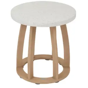 HESPERIDE Table d appoint de jardin ronde lemindo 50 x 53cm en eucalyptus LEMINDO pas cher