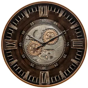 Comparateur de prix : Horloge mécanique - ATMOSPHERA - Yoni - Métal - Marron - D59cm