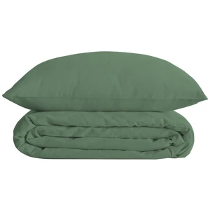 Atmosphera - Parure de lit landiha Percale Vert Jade 240x220cm pas cher