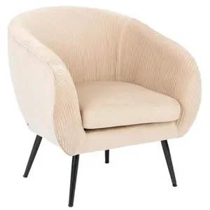 Comparateur de prix : Fauteuil Solaro velours beige - Atmosphera createur d'interieur - Beige