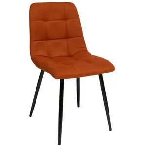 Comparateur de prix : ATMOSPHERA Chaise de table assise en tissu Ambre et pieds en métal Noir