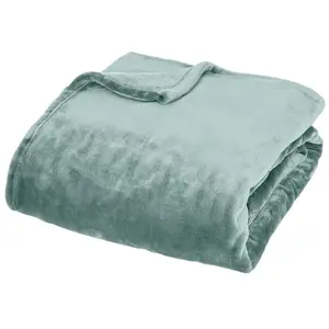 Atmosphera Créateur D'intérieur - Plaid flanelle Cuddly bleu 130x180cm pas cher