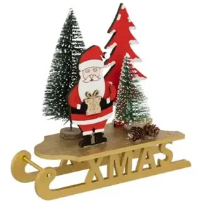 ATMOSPHERA Décoration de Noël Luge "Xmas" 19cm Or pas cher
