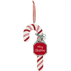 FEERIC LIGHTS & CHRISTMAS Suspension de Noël Sucre Orge en bois H 20 cm pas cher