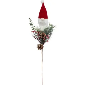 ATMOSPHERA Branche Tige Déco "Père Noël" 75cm Rouge pas cher