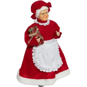 Feeric Light & Christmas Mère Noël en habit traditionnel Rouge et Blanc H 48 cm pas cher