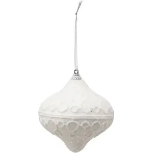 Non communiqué Atmosphera Créateur d'intérieur - Boule de Noël Déco Dentelle 8cm Blanc pas cher