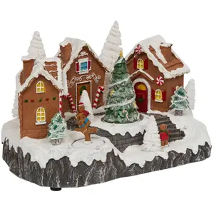 Comparateur de prix : FEERIC LIGHTS & CHRISTMAS Village de Noël lumineux, animé et musical Place Gourmande