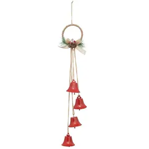 ATMOSPHERA Suspension Déco Noël "Cloches" 55cm Rouge pas cher