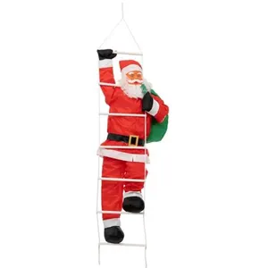 ATMOSPHERA Décoration de Noël "Père Noël Grimpeur" 160cm Rouge pas cher