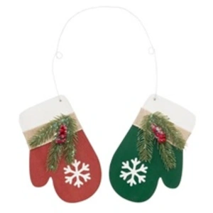 Comparateur de prix : ATMOSPHERA Décoration Murale de Noël "Mouffle" 38cm Rouge & Vert