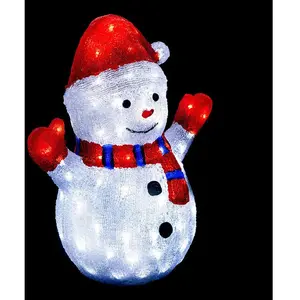 Comparateur de prix : Feeric Lights & Christmas Décoration Lumineuse Extérieur "Bonhomme de Neige" 48cm Blanc