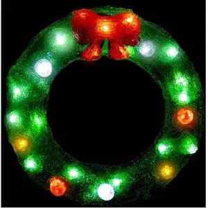 Déco lumineuse Couronne 25 LED Blanc froid D 29 cm pas cher