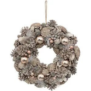 FEERIC LIGHTS & CHRISTMAS Atmosphera Créateur d'intérieur - Couronne de Noël Nature 35cm Champagne