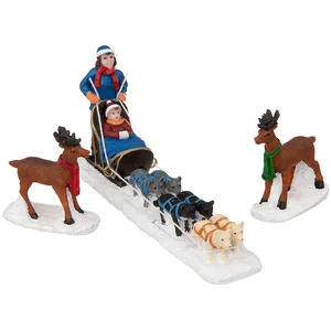 Comparateur de prix : Accessoire pour village de noël Set 3 pièces Balade en traineau et Ren...