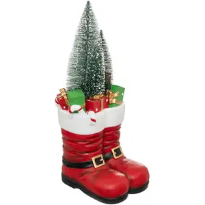 FEERIC LIGHTS & CHRISTMAS Statue Déco en Résine "Bottes de Père Noël" 55cm RougeVendu paramazon