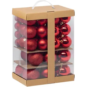 Feeric lights & Christmas Créateur d'intérieur - Kit 60 boules de Noël La Maison des couleurs 9cm RougeVendu paramazon