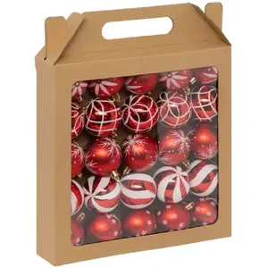Comparateur de prix : Feeric lights & Christmas Déco de sapin Lot de 25 Boules de Noël D 6 cm - Rouge et Blanc