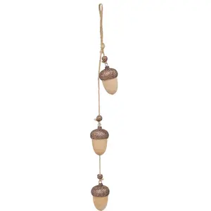 FEERIC LIGHTS & CHRISTMAS Suspension de Noël 3 Glands en Bois H 40 cm pas cher