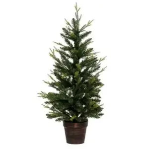 Fééric Lights and Christmas Sapin de Noël artificiel Vert 2 tons dans un pot cuivré H 100 cm pas cher