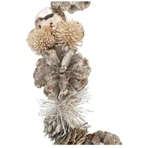 Guirlande de Noël Pommes de pin, Plantes séchées et Boules L 100 cm
