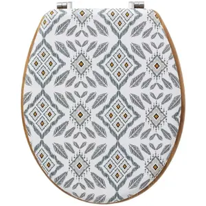 WENKO 21903100-WC abattant WC SAMOS 44,5x37,5 cm blanc/argenté
