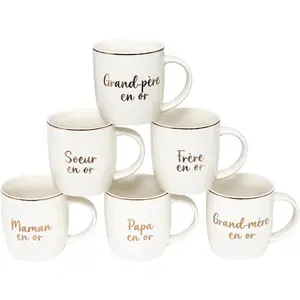 Electrodepot Mug Ceramique 34cl famille En Or"" pas cher