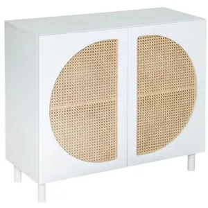 Buffet 2 portes Cabras 94x86cm blanc - Atmosphera créateur d'intérieur pas cher
