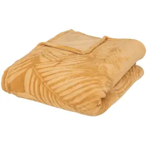 Comparateur de prix : Atmosphera Créateur d'intérieur - Plaid en Flanelle Zoa 180x230cm Ocre