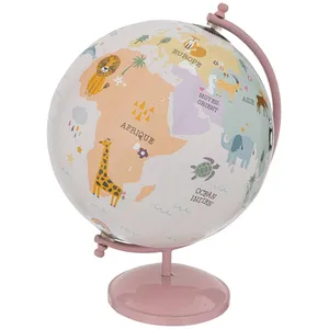 Comparateur de prix : Globe Terrestre Enfant - ATMOSPHERA - Animaux - Métal - 28cm - Rose