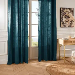 ATMOSPHERA Créateur d'intérieur - Rideau à Oeillets Santana 130x260cm Bleu Pétrole