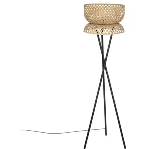 Comparateur de prix : ATMOSPHERA Créateur d'intérieur - Lampadaire Trépied en Bambou Suny 145cm Noir