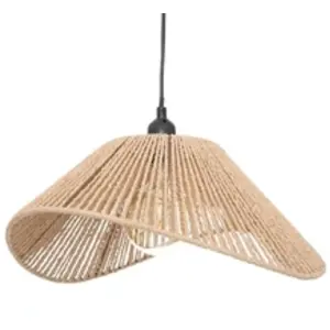 Comparateur de prix : Suspension en corde MYHA - Beige 45 x 40 cm - Atmosphera - Luminaire