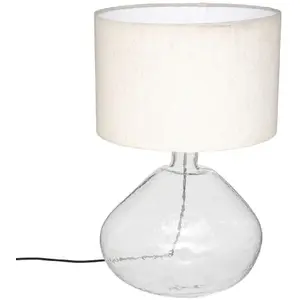 Lampe à poser - ATMOSPHERA - Melly - Métal et Verre - Blanc - H 56 cm