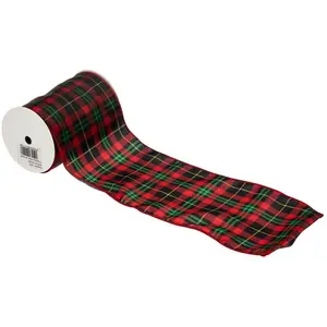 Feeric Light & Christmas Guirlande de Noël Ruban motif Tartan Rouge et Vert 12 cm x 5 mVendu parcarrefour