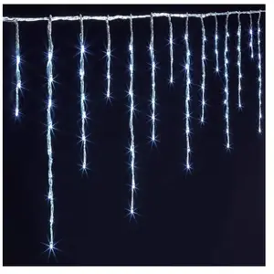 FÉÉRIC LIGHTS AND CHRISTMAS Rideau lumineux L 25 m 1500 LED Blanc froid 250 Tombées effet neige 4 vitessesVendu parcarrefour