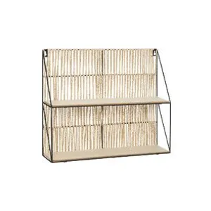 Comparateur de prix : Atmosphera Créateur d'intérieur - Étagère Murale 2 Niveaux Cosy 48cm Beige