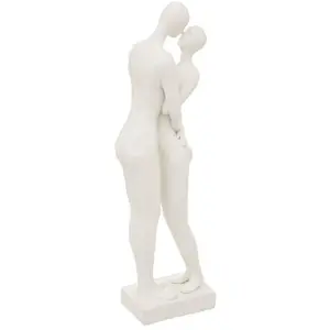 Atmosphera Créateur D'intérieur - Statuette couple Rivi blanc H33cm pas cher
