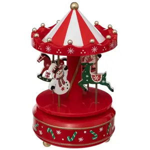 ATMOSPHERA Carrousel Musical "Père Noël" 18cm Rouge pas cher