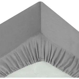 Atmosphera Créateur d'intérieur - Drap Housse 2 Personnes Percale 160x200cm Gris