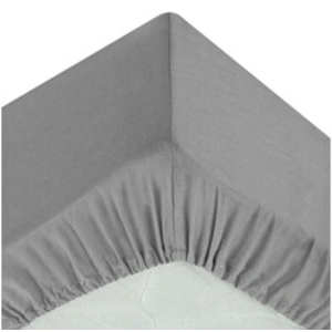 Atmosphera Créateur D'intérieur - Drap-housse percale gris 90x190cm pas cher