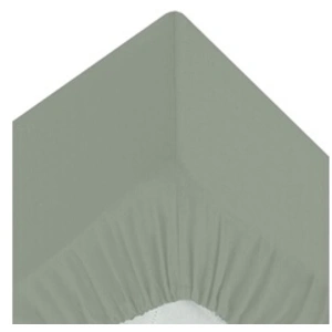 Atmosphera 3S. x Home Drap-housse, percale, vert, 90x190 cm