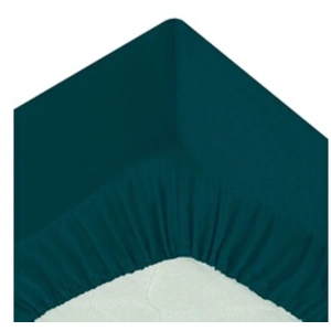 Drap-housse - ATMOSPHERA - Percale - Bleu égéen - 80 fils - 90x190 cm pas cher