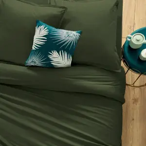 ATMOSPHERA Créateur d'intérieur - Housse de Couette Intérieur 240x220cm Kaki pas cher