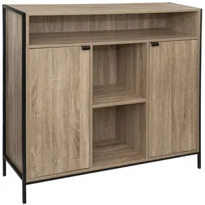 Buffet bas - 5Five - Aliaj - 2 portes 3 niches - Naturel pas cher